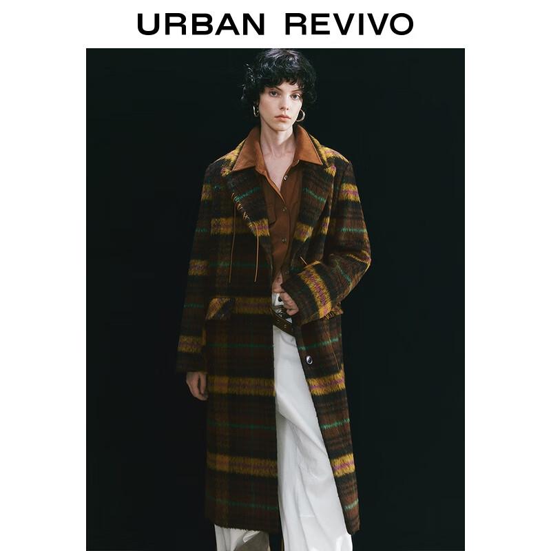 UR Women's Amber Flow Color-Blocked Plaid Winter Coat