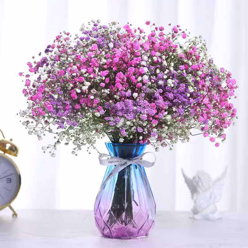 Baby's Breath Dried Flower Bouquet - Real Decorative Flowers for Living Room and Gift Packaging