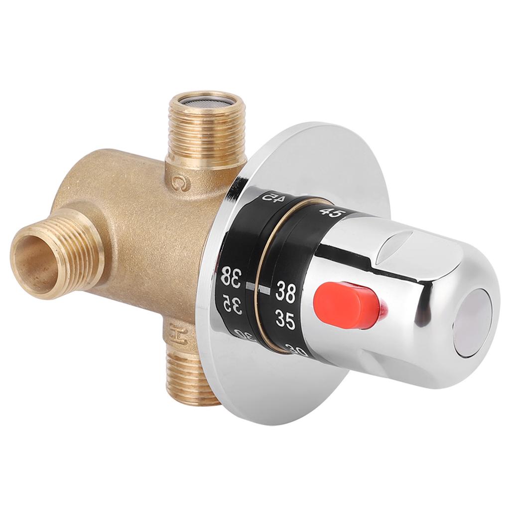 G1 2in 3 Way Brass Thermostatic Mixing Valve Faucet Temperature Mixer Control Valve Home Bathroom