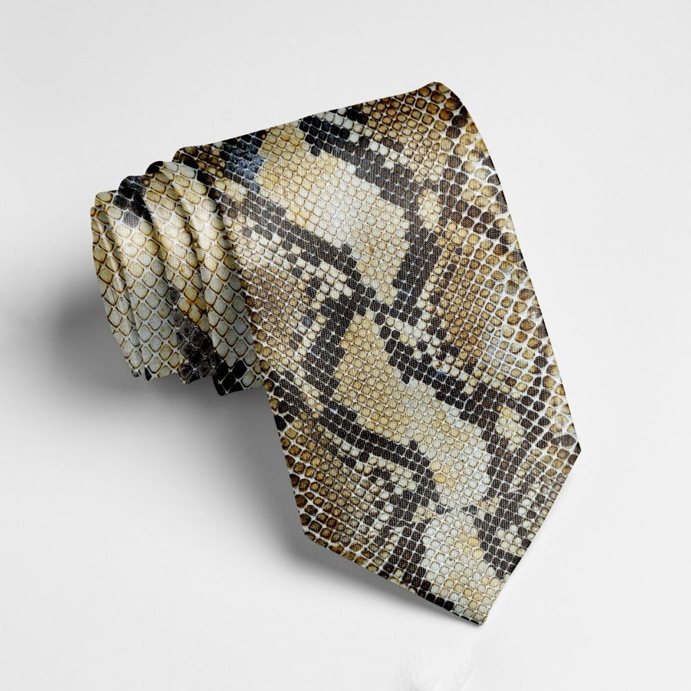 Casual Leopard Print Tie 8cm Wide Printed Serpentine Tie Polyester Slim Zebra Striped Tie