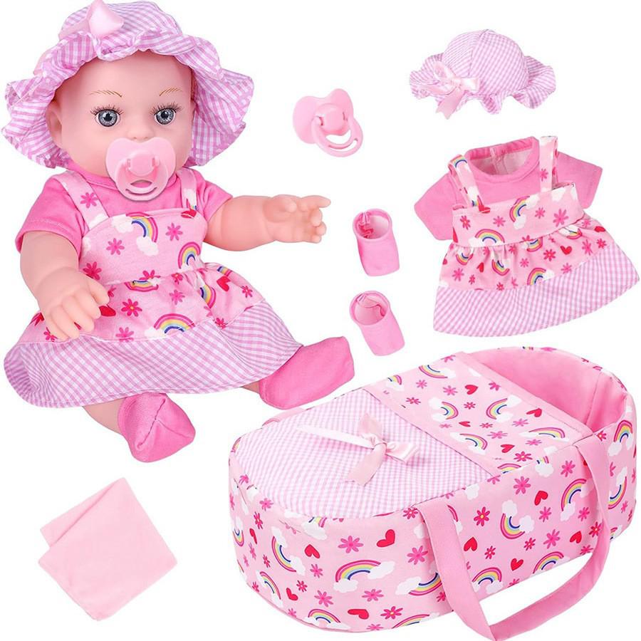 12" Reborn Rubber Baby Doll & Backpack Set - Soothing Toy for Children