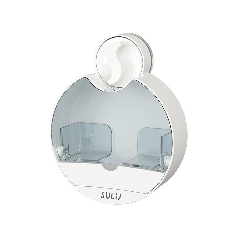 

Настенная полка для хранения на присоске, бытовая сливная полка для ванной комнаты, мыльница без перфорации Transparent grey