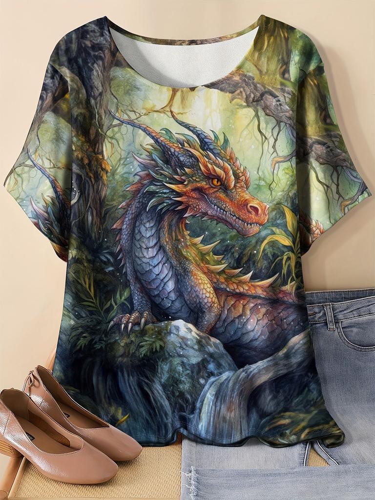 Summer Fox Squirrel T-Shirts Animal 3D Print Fashion Women Round Neck Short Sleeve T Shirt Tees Harajuku Y2K Top Female Clothing