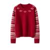 Women's Retro Jacquard Thick Cashmere Embroidered Knit Pullover Sweater