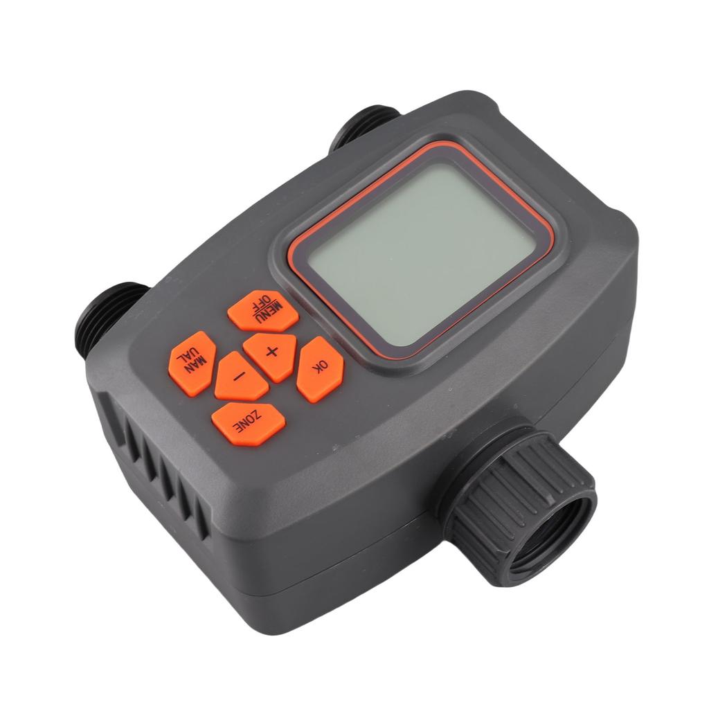 2 Outlet Hose Watering Timer with Rain Sensor, Automatic Irrigation Controller for Lawns, Gardens, Plants, G3Celsius4 Male to G1Celsius2 Female Adapte