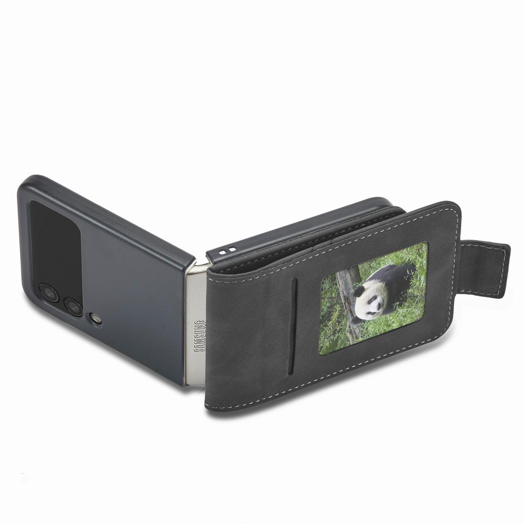 Custodia in Pelle di Lusso per Samsung Galaxy Z Flip 7 FE 6 5 4 3 5G Flip6 Flip7 Portacarte Portafoglio Borsa Copertura Protettiva Custodia