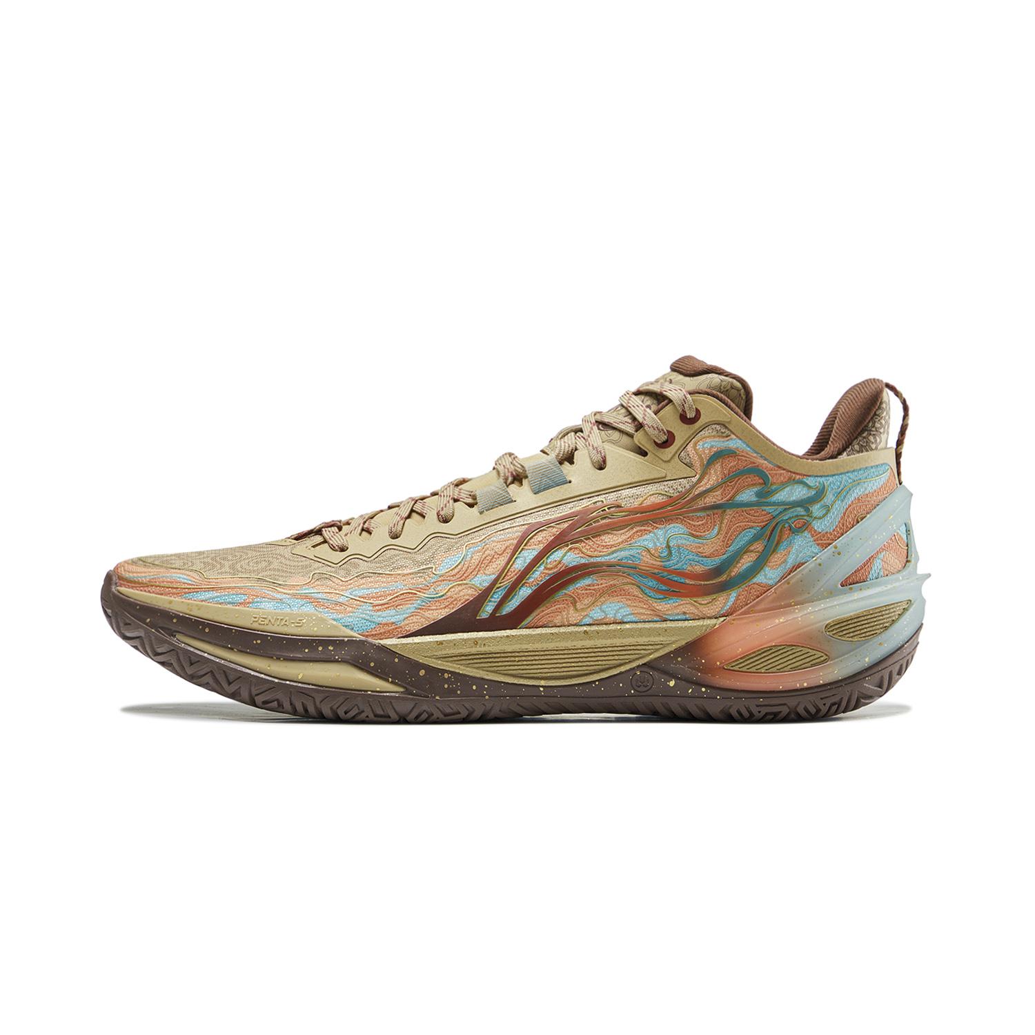 Li Ning Blade 6 Нескользящие, Износостойкие, Низкие Баскетбольные Кроссовки Мужские Коричневые ABAV063-6 43.5