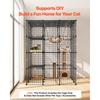 VEVOR Cat Cage 4-Tier 104.1x104.1x139.7 cm DIY Cat Playpen Indoor Enclosure, Detachable Metal Wire Kennel Crate with 4 Doors