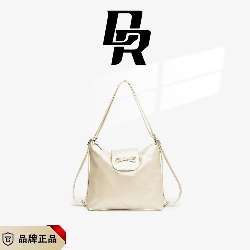 

Корейская версия модной многофункциональной сумки-ведра на двойном плече 2025 новая универсальная женская сумка из высококачественной мягкой кожи, сумка-мессенджер на плечо белый