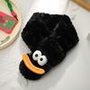 Autumn and winter parent-child warm neck protection scarf funny sausage mouth embossed scarf plush cold-proof personality versatile scarf