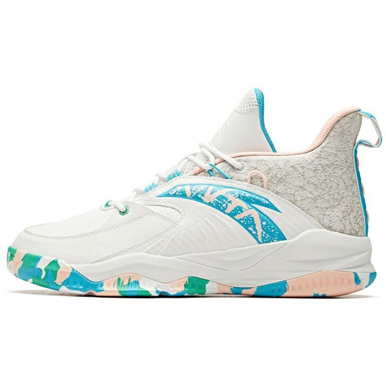 ANTA Ling Level Basic Basketball Shoes White Blue Pink Men s 112141148R-4 EU 43