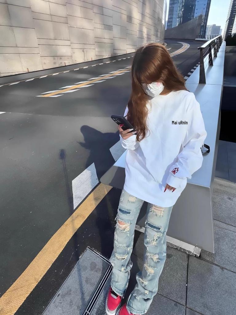 Dames Little Flame Borduur Hoodie - Herfst/Winter Losse Lange Mouw High Street Koppel Kleding Top