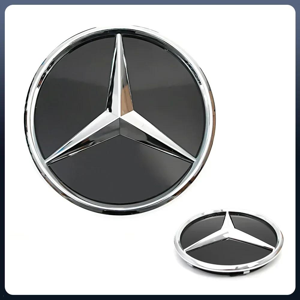 Autoaufkleber Für Mercedes Benz Frontgrill Spiegel Emblem Schwarz und Silber Neueste 3D Stil Embleme Passend Für Mercedes Benz A B C E S