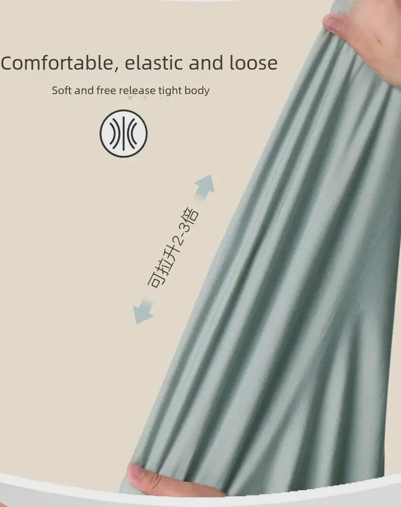 Pantaloni de pijama modal ocazional pentru bărbați – pantaloni largi, subțiri pentru acasă pentru ținute de interior/exterior