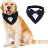 Dog Formal Collar Tuxedo Wedding Neckwear with Bow Tie, Adjustable Pet Tux Bandana for Small Medium Dogs and Cats, Gentleman Dress-Up for Wedding Vale