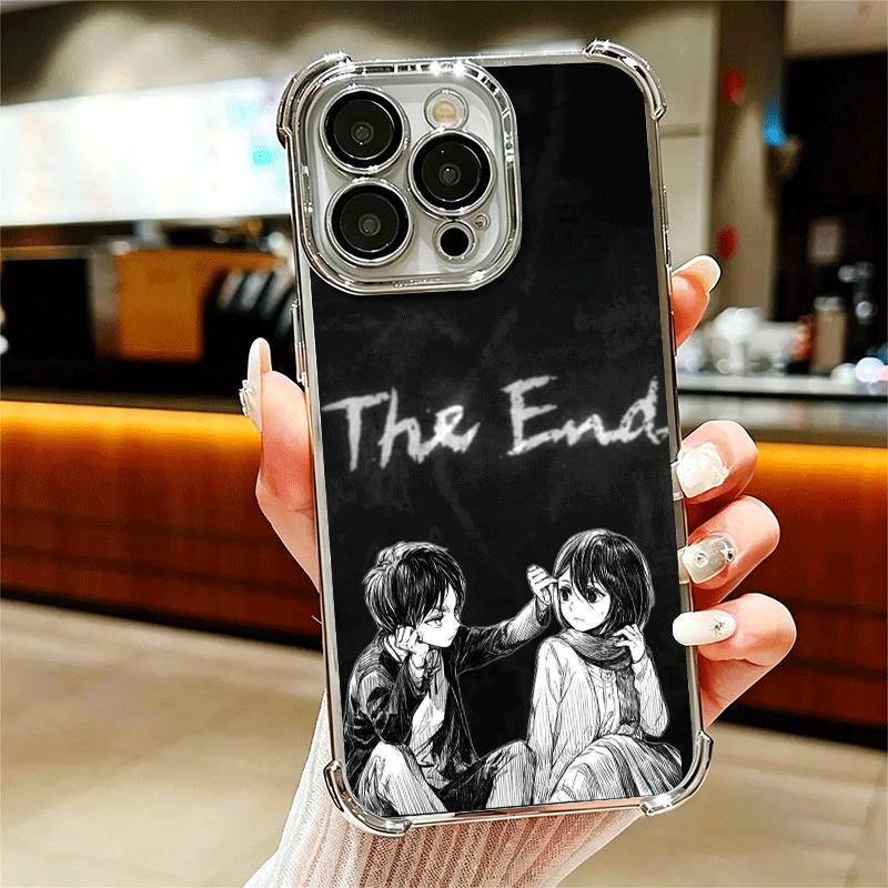 A-Attack On T-Titan Mikasa Plating Phone Case For Iphone 16 17 Pro Max Air 16E 14 15 Plus 12 13 Mini Anti-Fall Airabag Cover