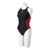 MIZUNO Stream Ace Swimsuit for Competitive Swimsuit for Challenge Medium Size 140 FINA Swimming Approved Girls, Swimmers, Cut, N2MA2920, (Black/Red),