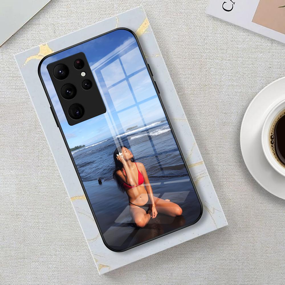 H-Hinano Tahiti Girl Beach Phone Case For Samsung S26 S25 Edge Ultra 23 22 21 20 Ultra Plus S24 Fe Glass Cover