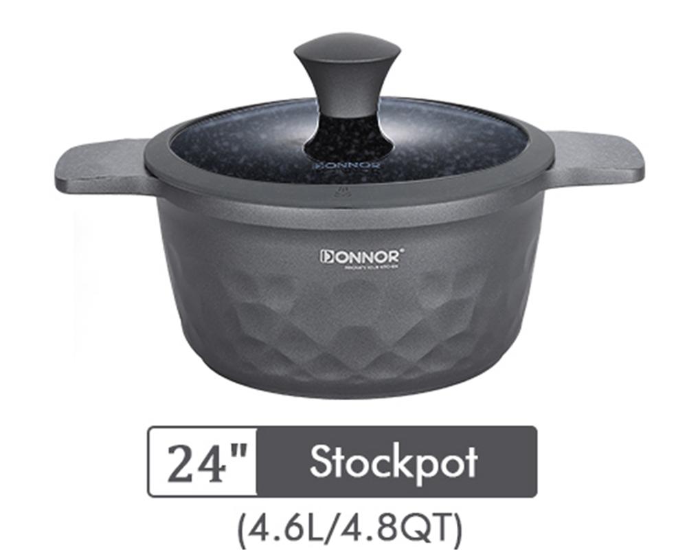 DONNOR Kitchen Cooking Set 12 Pcs Pots and Pans Set Non-toxic Healthy Pots and Pans Set Non Stick Saucepans Steamer Set