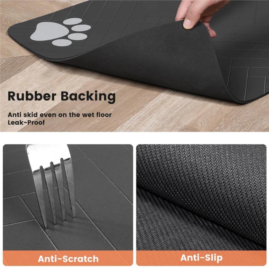 Pet Feeding Pet Placemat for Food and Water Bowl with Waterproof Rubber Backing Quick Dry Water Mat for Dog Cat
