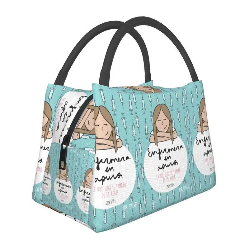 Benutzerdefinierte Krankenschwester in Not Cartoon Arzt Krankenschwester Isolierte Lunchtaschen für Tragbare Thermokühltasche Lebensmittel Lunchbox Camping Reise