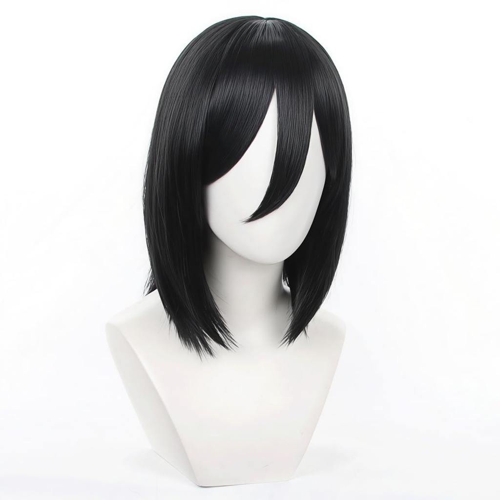 Akixen Attack on Titan Mikasa Ackerman Cosplay School Cultural Heat Resistant Wig, Hairnet, Anime, Fashion, Gift, Event, Halloween, Christmas,