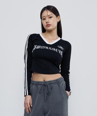 Empebeu Track V-Crop Long Sleeve Black