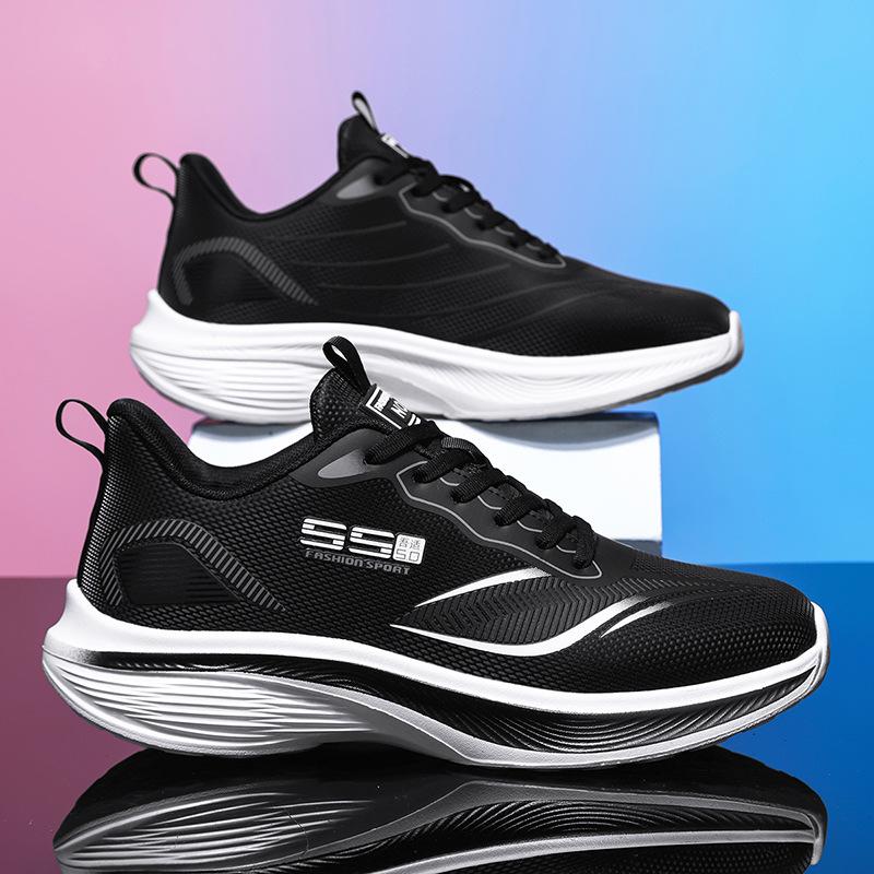 2025 new mesh breathable men's casual running shoes ultra-light thick-soled non-slip trend fashion sports shoes