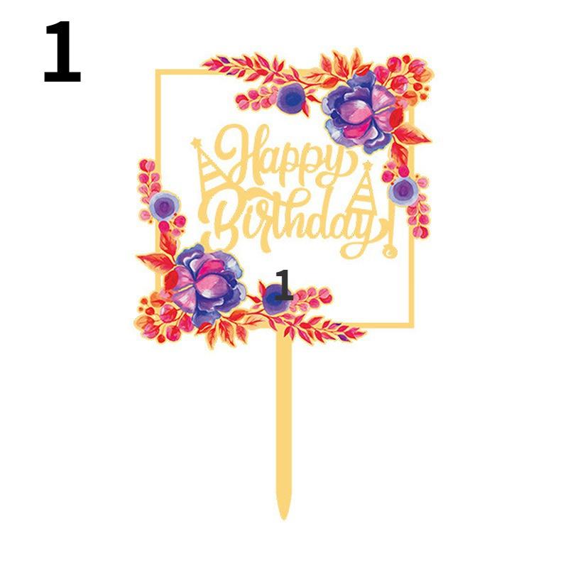 Top Birthday Wedding Cake Dessert Decoration Gold and Silver Party Cake Inserts Acrylic Flower Cake Decoration Cake Topper