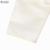 ZANZEA Women Casual Round Neck 3/4 Sleeve Elegant A-Line Dress