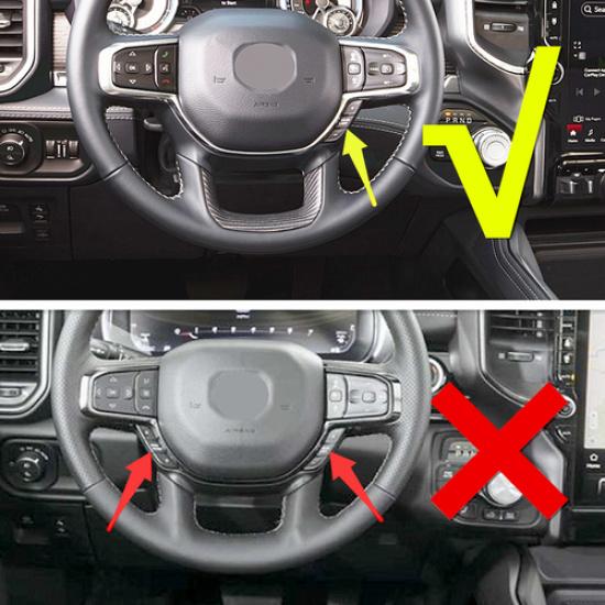 Carbon Steering Wheel Cover Trim Accessories For Dodge Ram 1500/2500/3500 19-25