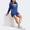 adidas Originals Letter Logo Embroidered V-Neck Long Sleeve Sweatshirt Women Sweatshirt Blue IL2414
