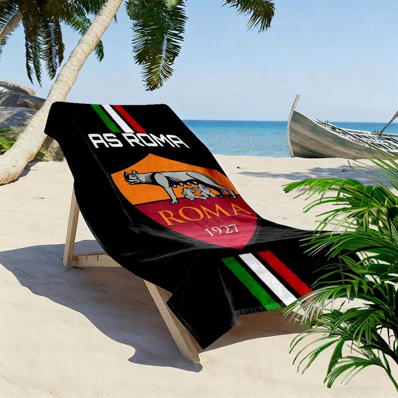 AS Roma Logo Print Beach Towel, Large Soft Quick Dry Towel for Beach Camping Swimming