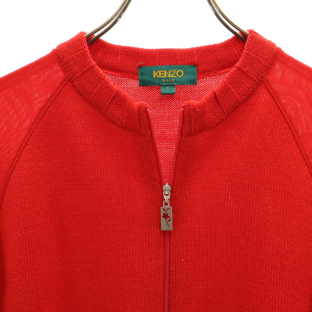 KENZO GOLF 90s Made In Japan Old Knit Jacket 1 Red Women Used