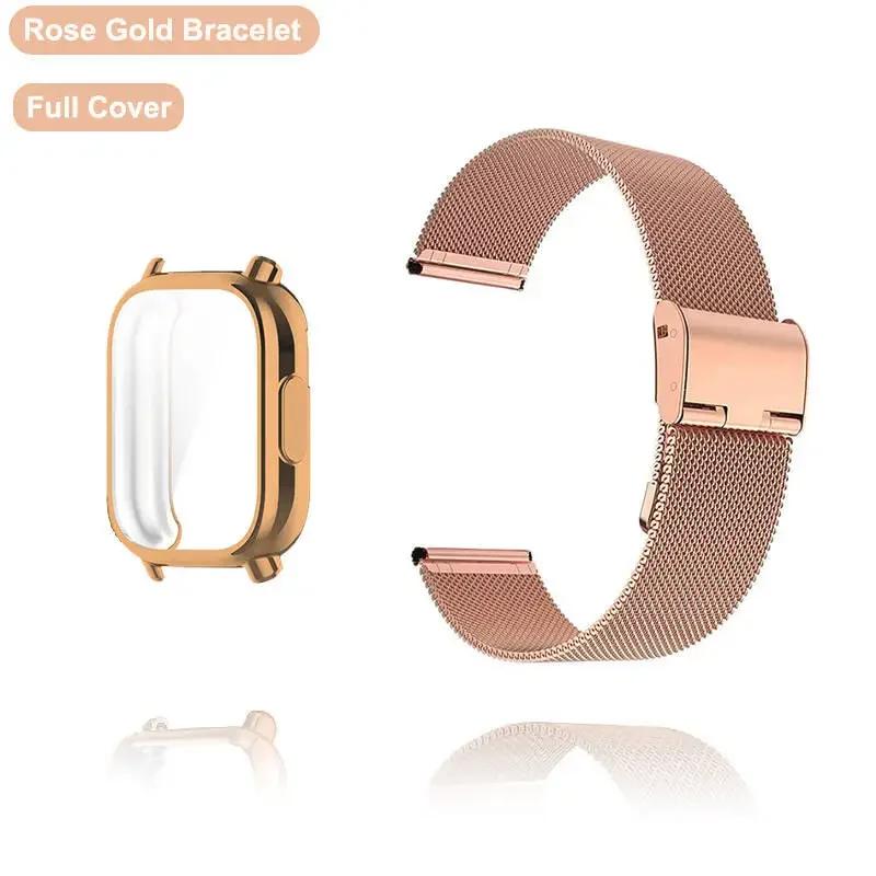 Nowy pasek do Redmi Watch 5 Active z etui i osłoną ekranu Paski do zegarka Redmi Watch 5 Lite Bransoletka Męska Damska Metalowy pasek