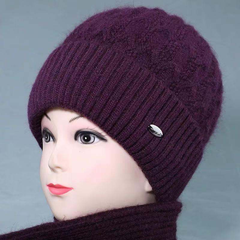 Winter hat fleece warm wool hat outdoor cold cover ear protector old lady knitted hat
