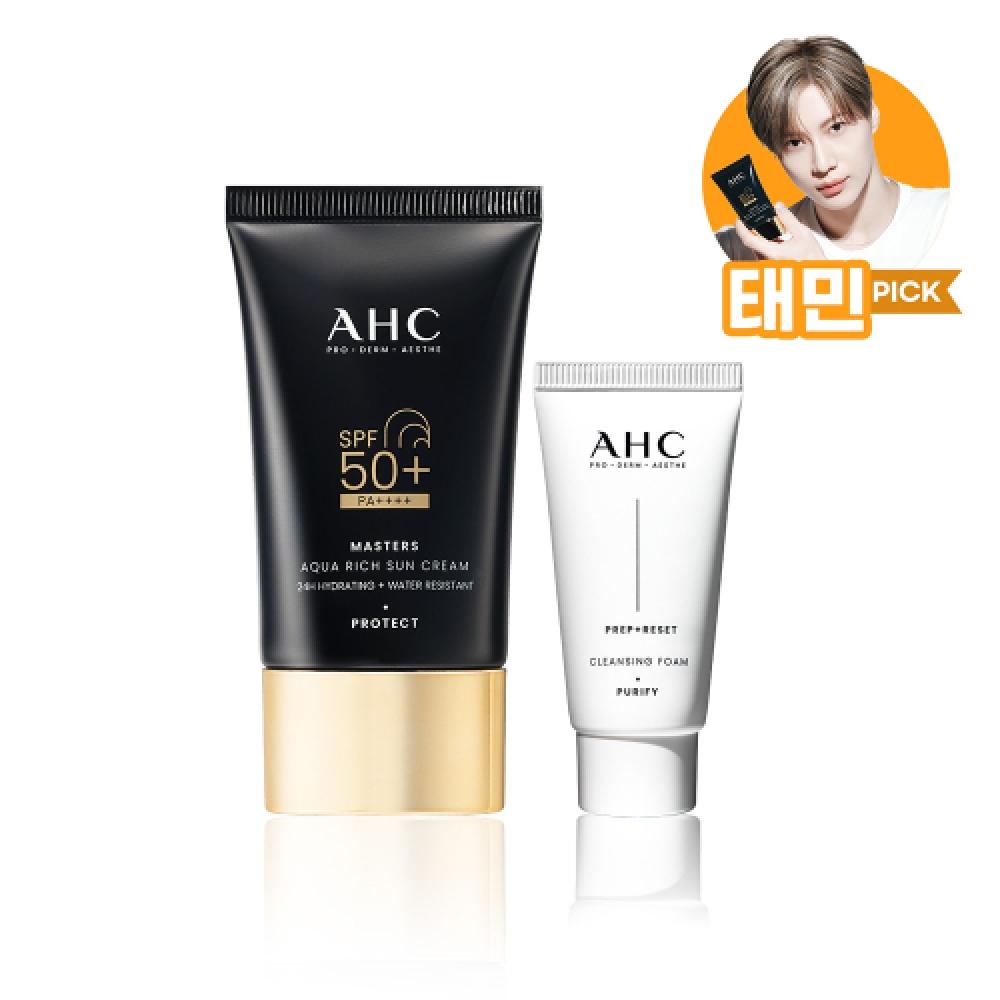 Ahc MaSter S Aqua Rich Sun Cream 50ml  Spf50+ Pa++++  + Prep reSet cleanSing Foam 30ml NONE