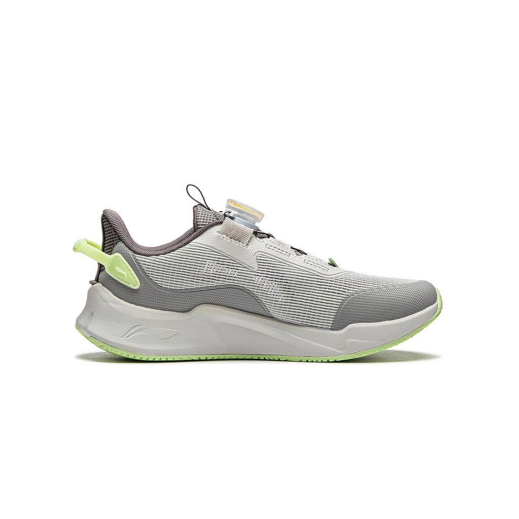 Li Ning Kids Qiang Yue V2 Comfortable Shock Absorption Rebound Breathable Support Low Top Casual Shoes Kids Casual Shoes Gray YKCU046-1