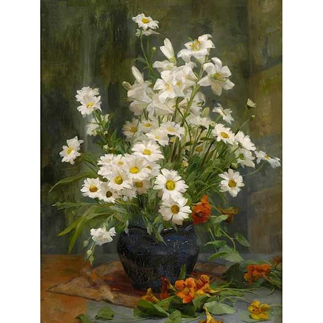 DIY 5D diamantmaleri Blomster Diamantbroderi Helrunde Rhinestones Korssting