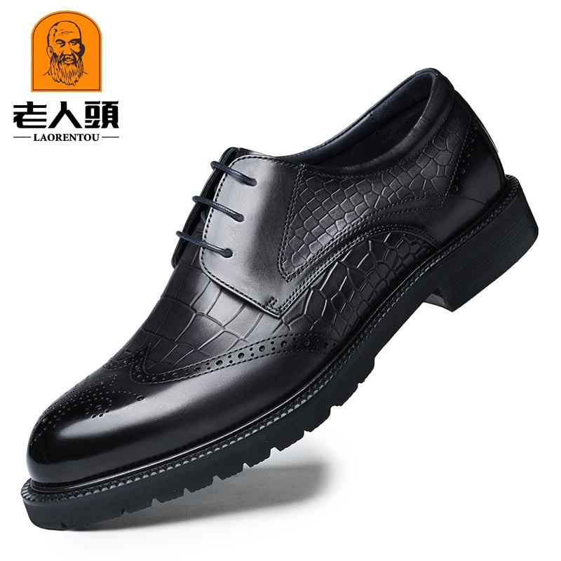 

Голова старика мужская обувь модельная кожаная обувь воловья кожа деловая обувь повседневная кожаная обувь мужская свадебная обувь узор крокодила обувь Гуанчжоу 9672 44