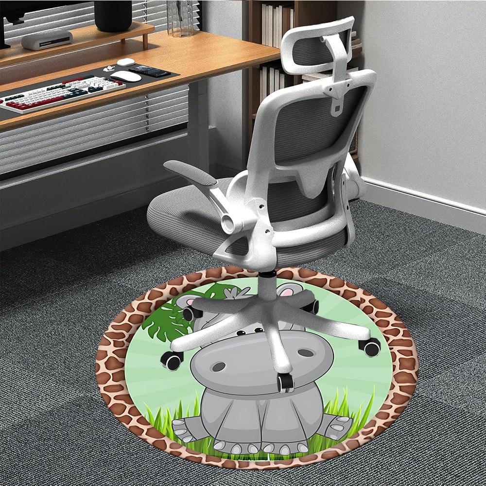

1pc Hippo Print Chair Carpet for Office, Non-slip, Soft and Durable Office Rug for Decoration, Perfect for Office yy251229198 80cm by 80cm