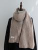 Cotton blended knitted scarf women's autumn and winter new white label soft waxy wool warm scarf shawl men