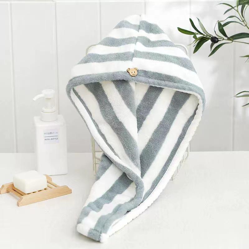 Wide-Brim Quick-Dry Hair Towel Hat: Water-Absorbing, Thickened Head Wrap for Bath & Face Washing.