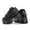 Új punk stílusú női cipők fűzős sarokmagasság 6 cm platform cipő női gótikus boka csizma fém dekor női cipők