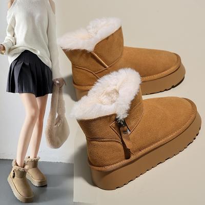 Fleece High-top Snow Boots for Women 2025 Winter New Student Ins Korean Version of Thermal Casual Shoes Platform Cotton Shoes 902