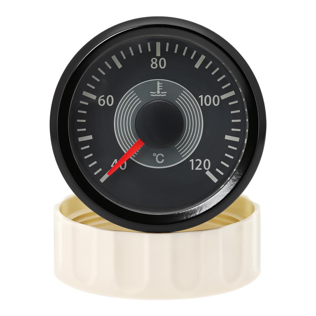 ZMFJH Pointer 52MM Water Temperature Gauge with Sensor 10mm RED Yellow LED 40-120℃ Water Temp Meter for Universal Boat Car Auto