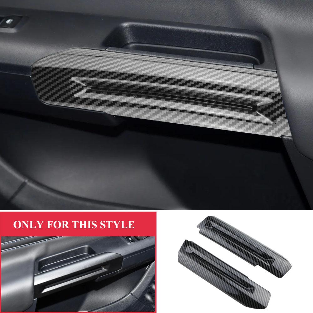 Imitation Carbon Fiber Interior Door Armrest Trims Decoration Cover Stickers for Ford Mustang 2015--2025 Car Accessories