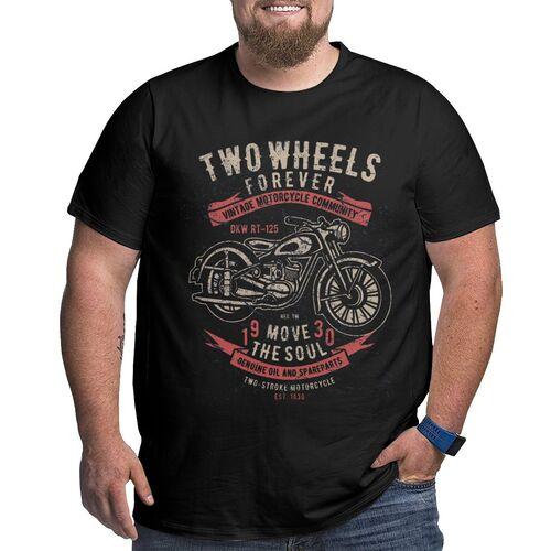 Happiness Cafe Racer Vintage Motorcycle T Shirts Cotton T-Shirts Big Tall Tee Clothes Plus Size Big Size Large 4XL 5XL 6XL