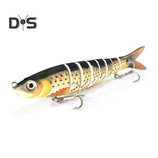 13.5CM/19G Multi-Jointed Fishing Lure with Hooks Slow Sinking 8-Section Swimbait Bionic Hard Artificial Bait Freshwater Saltwater Fishing Accessories