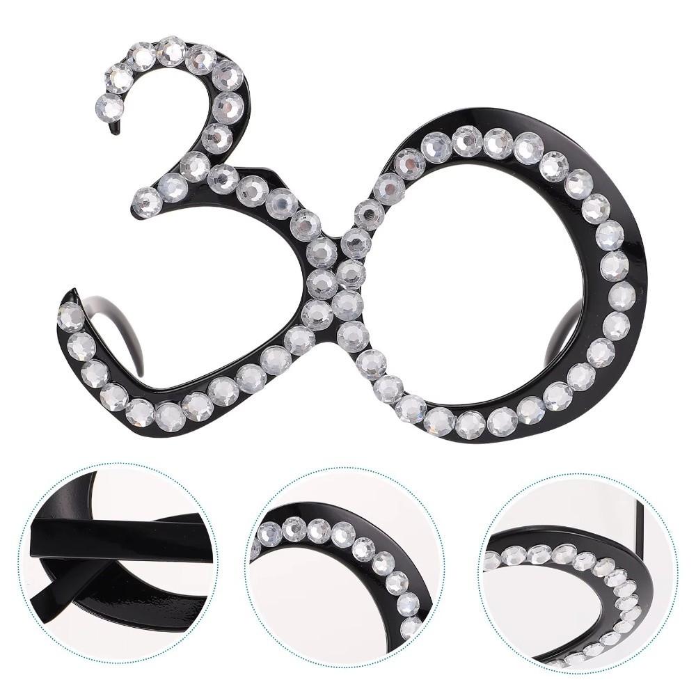 Rhinestone Birthday Number Rhinestone Glasses Funny Party Favors Party Sunglasses  Unisex